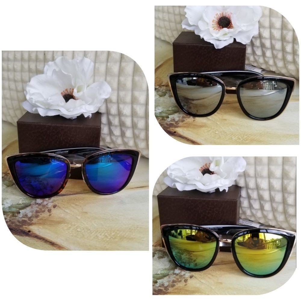 Rainbow Sunglasses for Women Flat Mirrored OVERSIZ